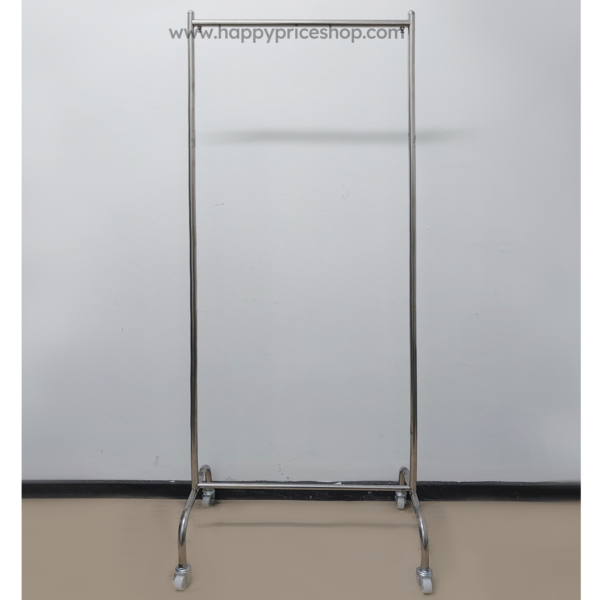 ราวแขวนผ้า 60ซม สแตนเลส สูง170ซม. มีล้อ ล้อขาวมีเบรค