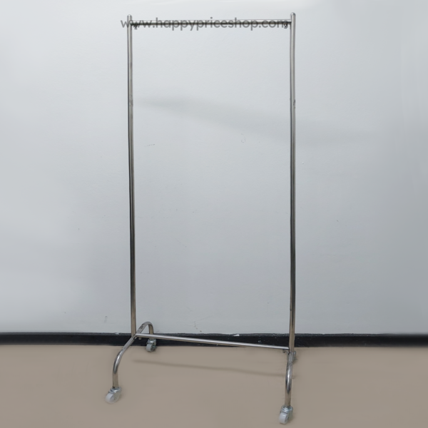 ราวแขวนผ้า 60ซม สแตนเลส สูง170ซม. มีล้อ ล้อขาวมีเบรค