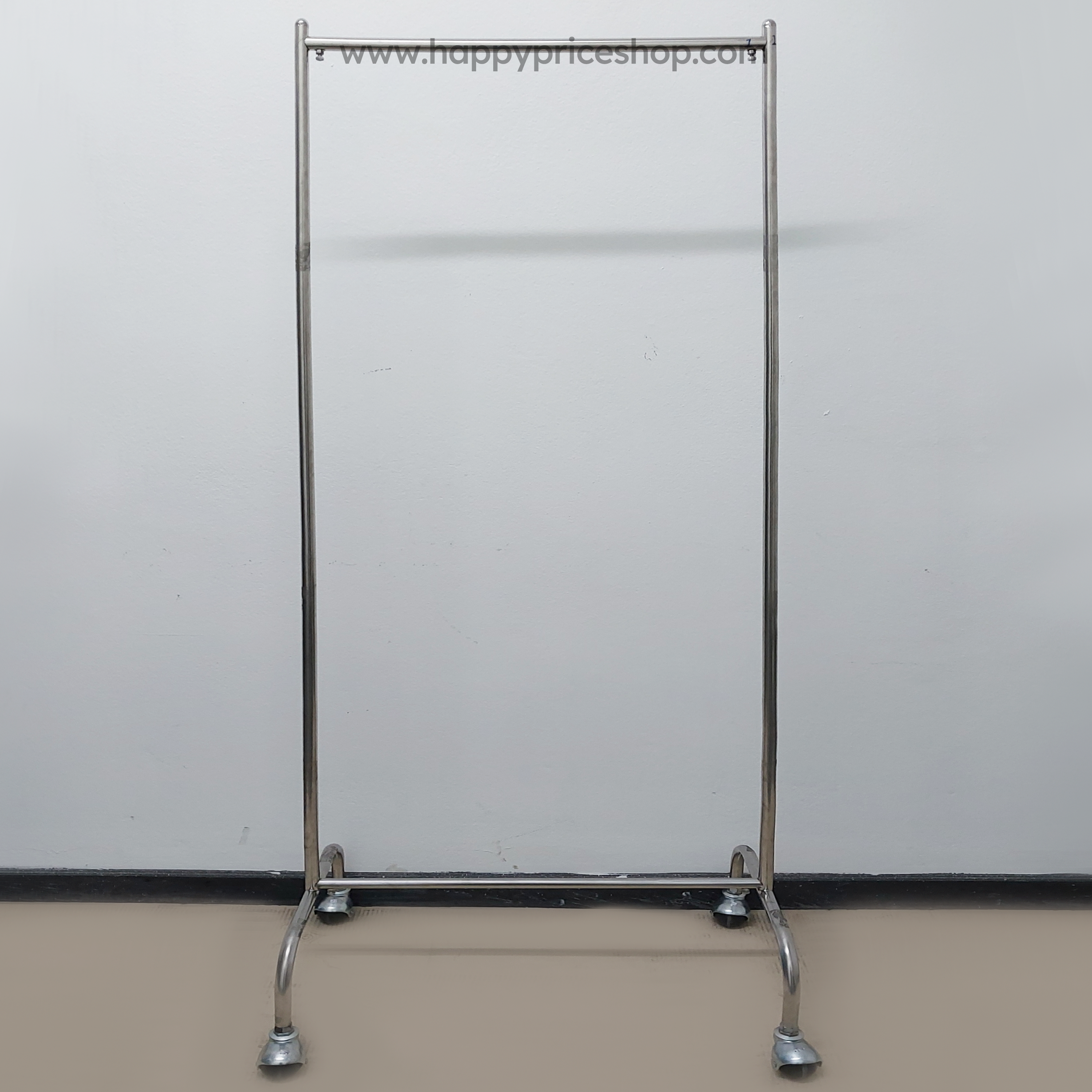 ราวแขวนผ้าสแตนเลส ยาว80ซม. สูง170ซม. มีล้อ ล้อดำ