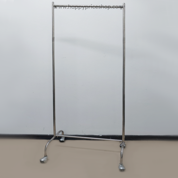 ราวแขวนผ้า80ซม สแตนเลส สูง170ซม. มีล้อ ล้อดำ