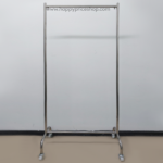 ราวแขวนผ้า 80ซม สแตนเลส สูง170ซม. มีล้อ ล้อขาวมีเบรค