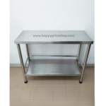 โต๊ะสแตนเลส 2ชั้น ยาว100ซม. กว้าง40ซม. สูง80ซม.