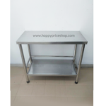 โต๊ะสแตนเลส2ชั้น ยาว90ซม. กว้าง40ซม. สูง80ซม.