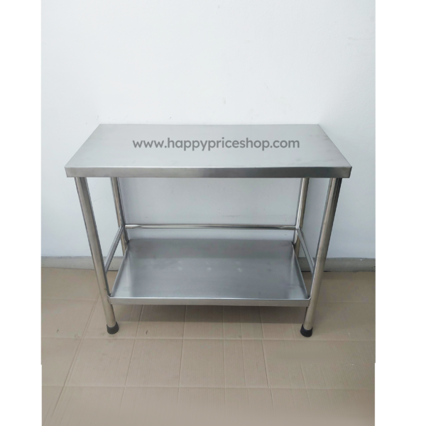 โต๊ะสแตนเลส2ชั้น ยาว90ซม. กว้าง40ซม. สูง80ซม.