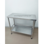 โต๊ะสแตนเลส2ชั้น ยาว90ซม. กว้าง40ซม. สูง80ซม.