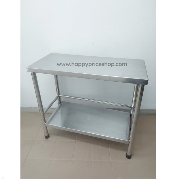 โต๊ะสแตนเลส2ชั้น ยาว90ซม. กว้าง40ซม. สูง80ซม.