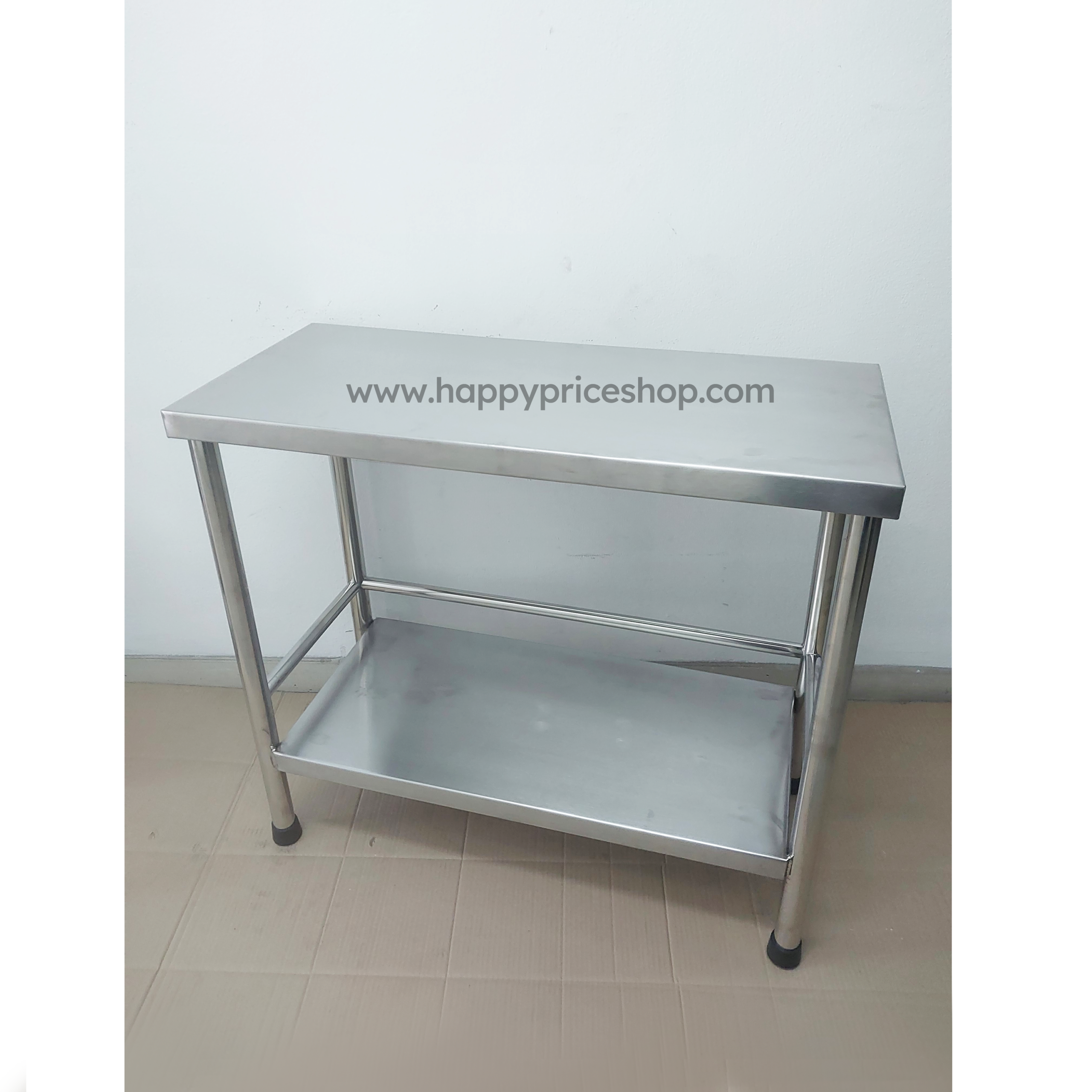 โต๊ะสแตนเลส2ชั้น ยาว90ซม. กว้าง40ซม. สูง80ซม.